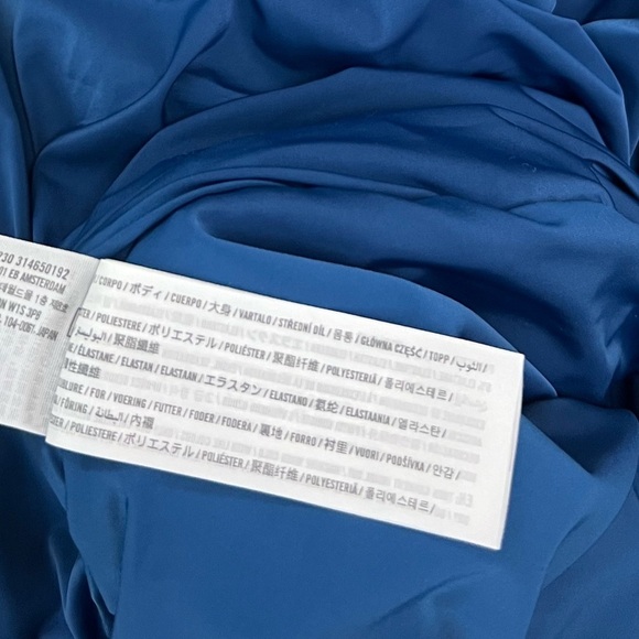 NEW Abercrombie & Fitch Stretch Draped Ruched Mini Dress in Navy Blue - Picture 5 of 5